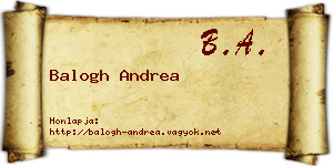 Balogh Andrea névjegykártya