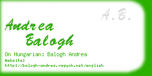 andrea balogh business card